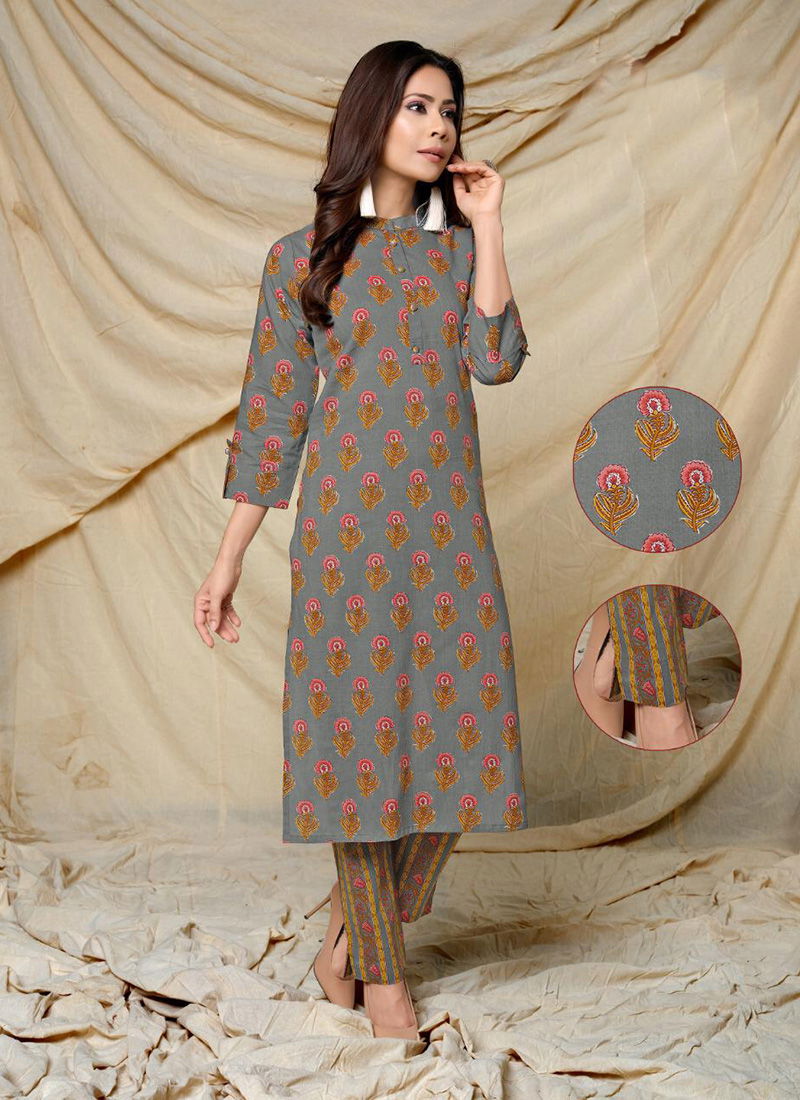Indira Roz Meher Pure Jaipur Cambric Cotton Print Top With Bottom Collection 3401-3408